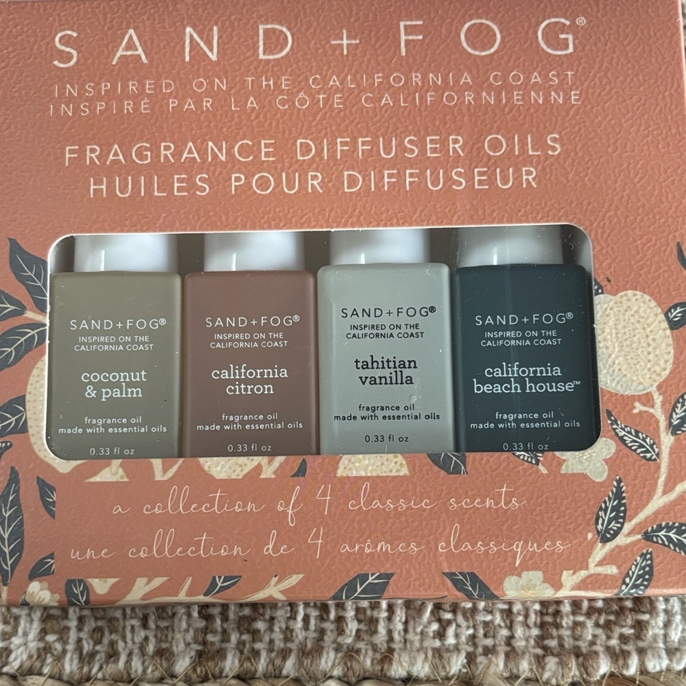 SAND + FOG Fragrance Diffuser Oils Set - Coconut, Citrus, Vanilla, Beach House